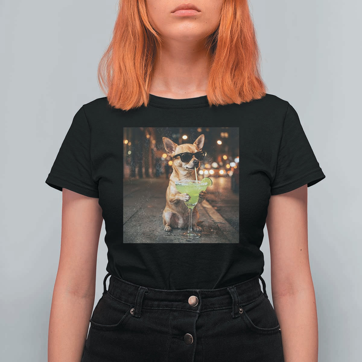 Cinco de Mayo Margarita T Shirt For Women Funny Chihuahua Drinking Cocktail Mexican Fiesta Gift