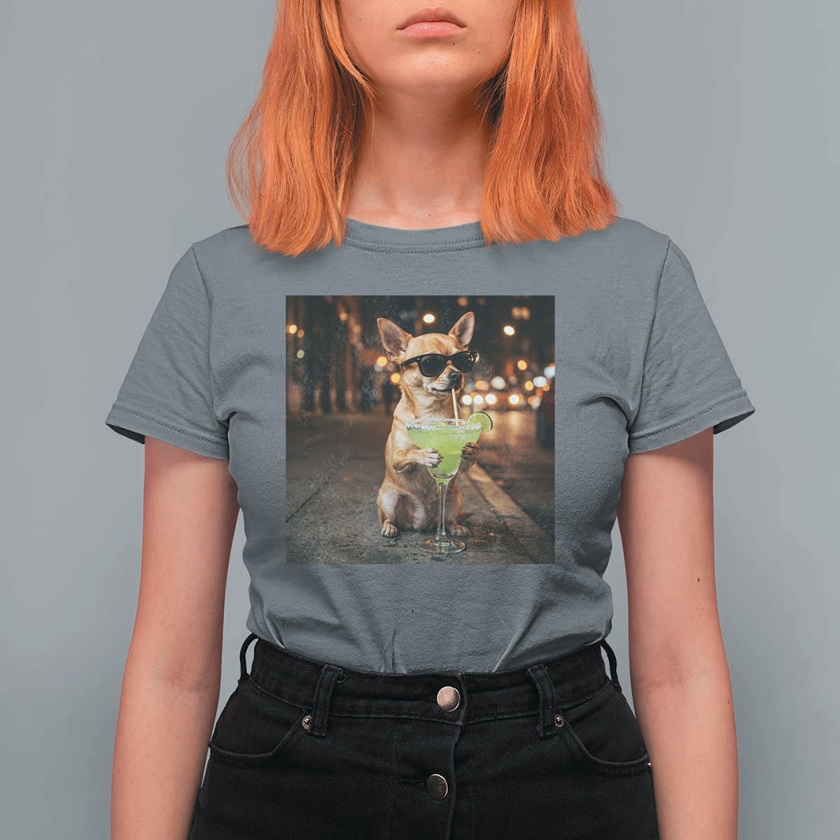 Cinco de Mayo Margarita T Shirt For Women Funny Chihuahua Drinking Cocktail Mexican Fiesta Gift