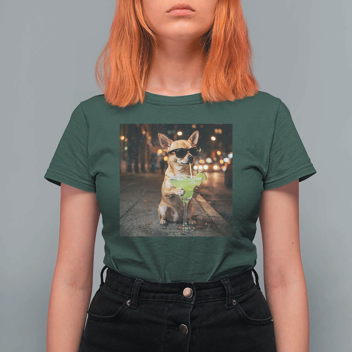 Cinco de Mayo Margarita T Shirt For Women Funny Chihuahua Drinking Cocktail Mexican Fiesta Gift