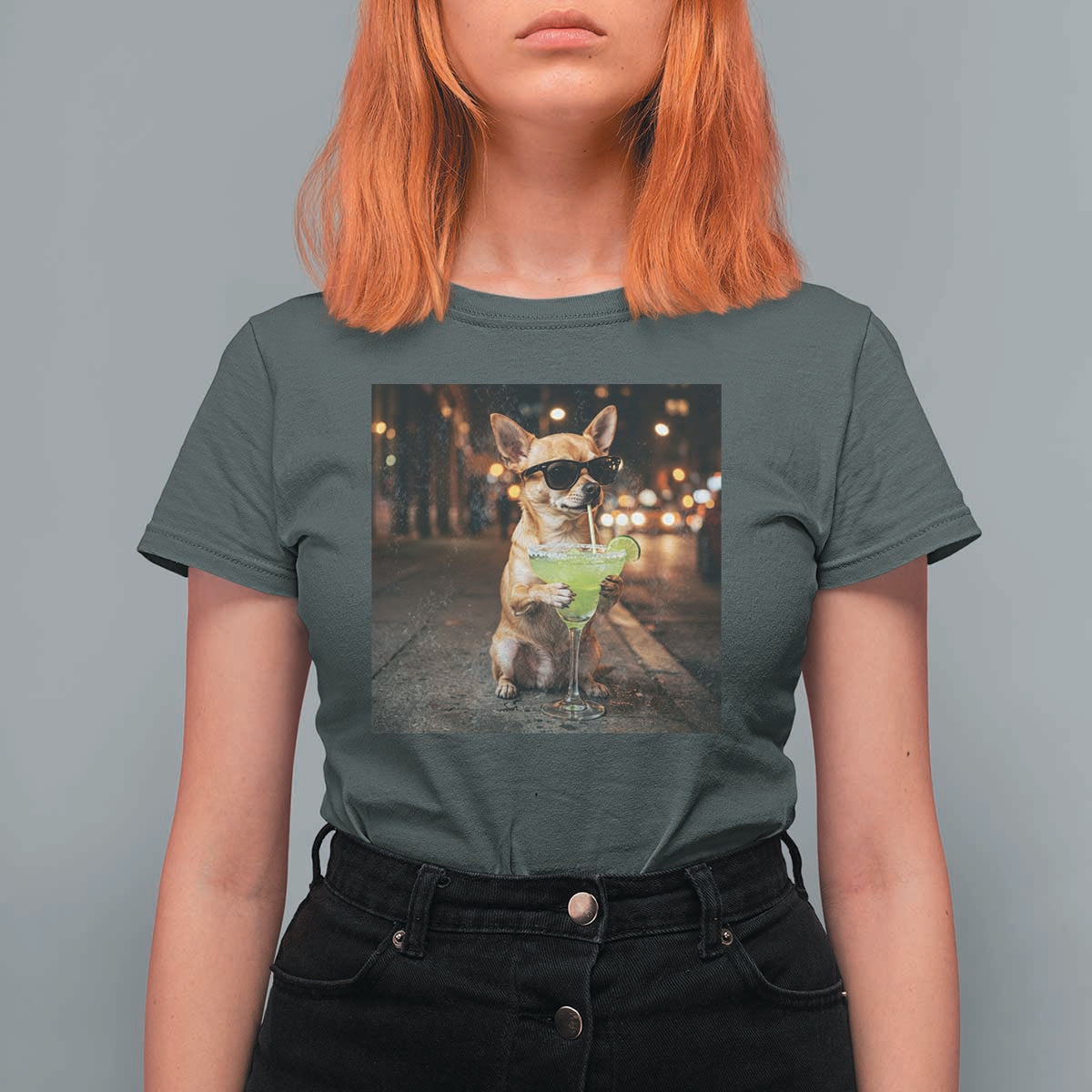 Cinco de Mayo Margarita T Shirt For Women Funny Chihuahua Drinking Cocktail Mexican Fiesta Gift