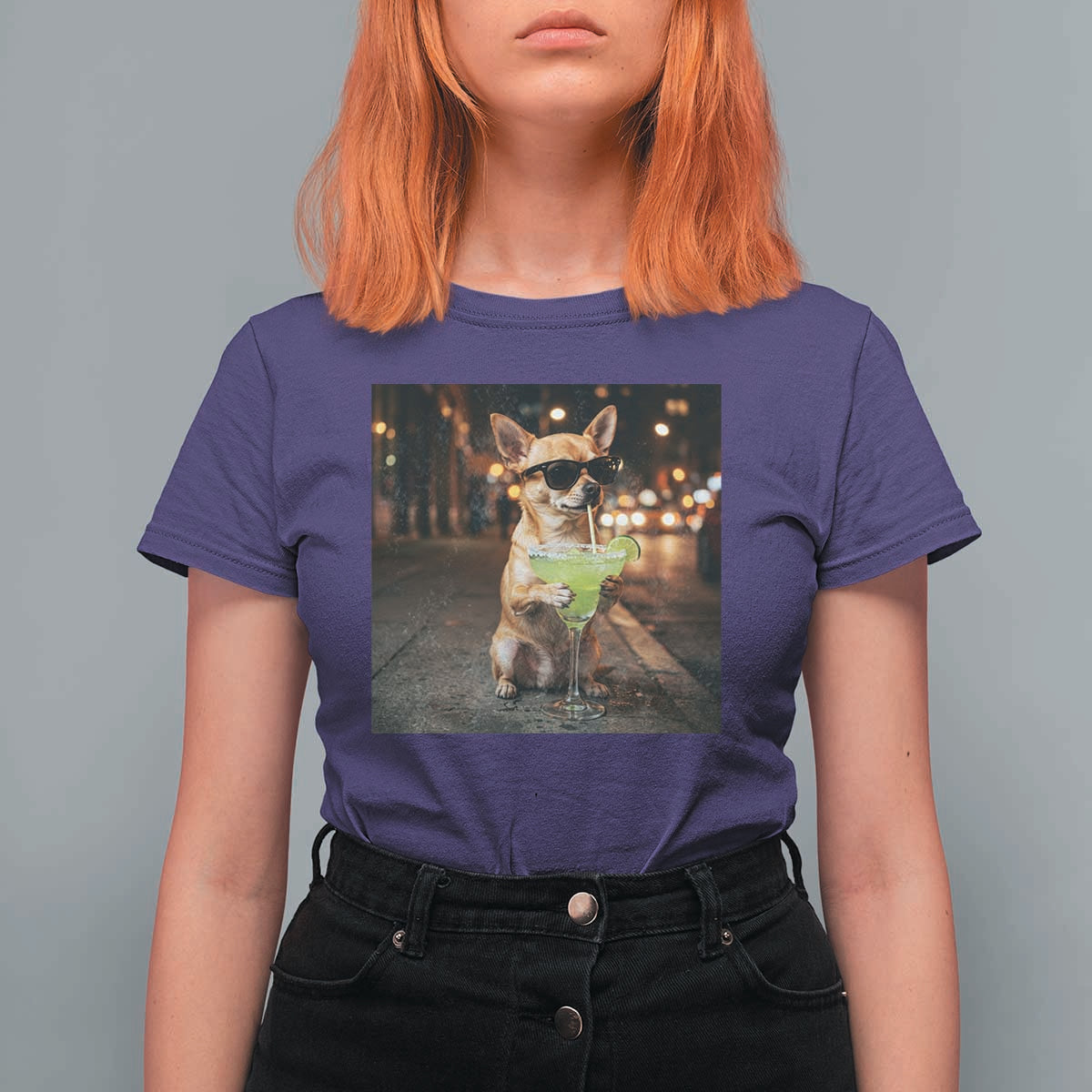 Cinco de Mayo Margarita T Shirt For Women Funny Chihuahua Drinking Cocktail Mexican Fiesta Gift