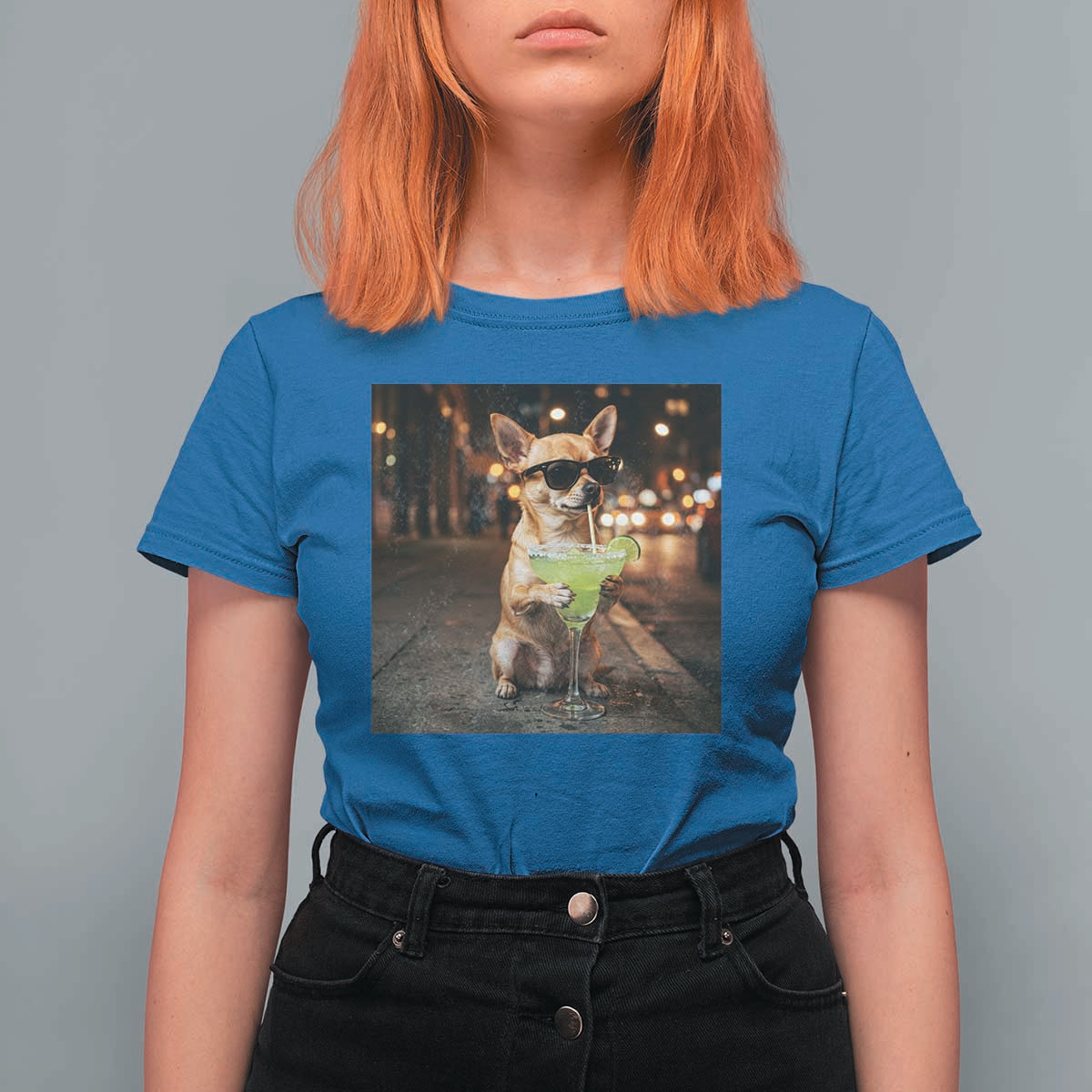 Cinco de Mayo Margarita T Shirt For Women Funny Chihuahua Drinking Cocktail Mexican Fiesta Gift
