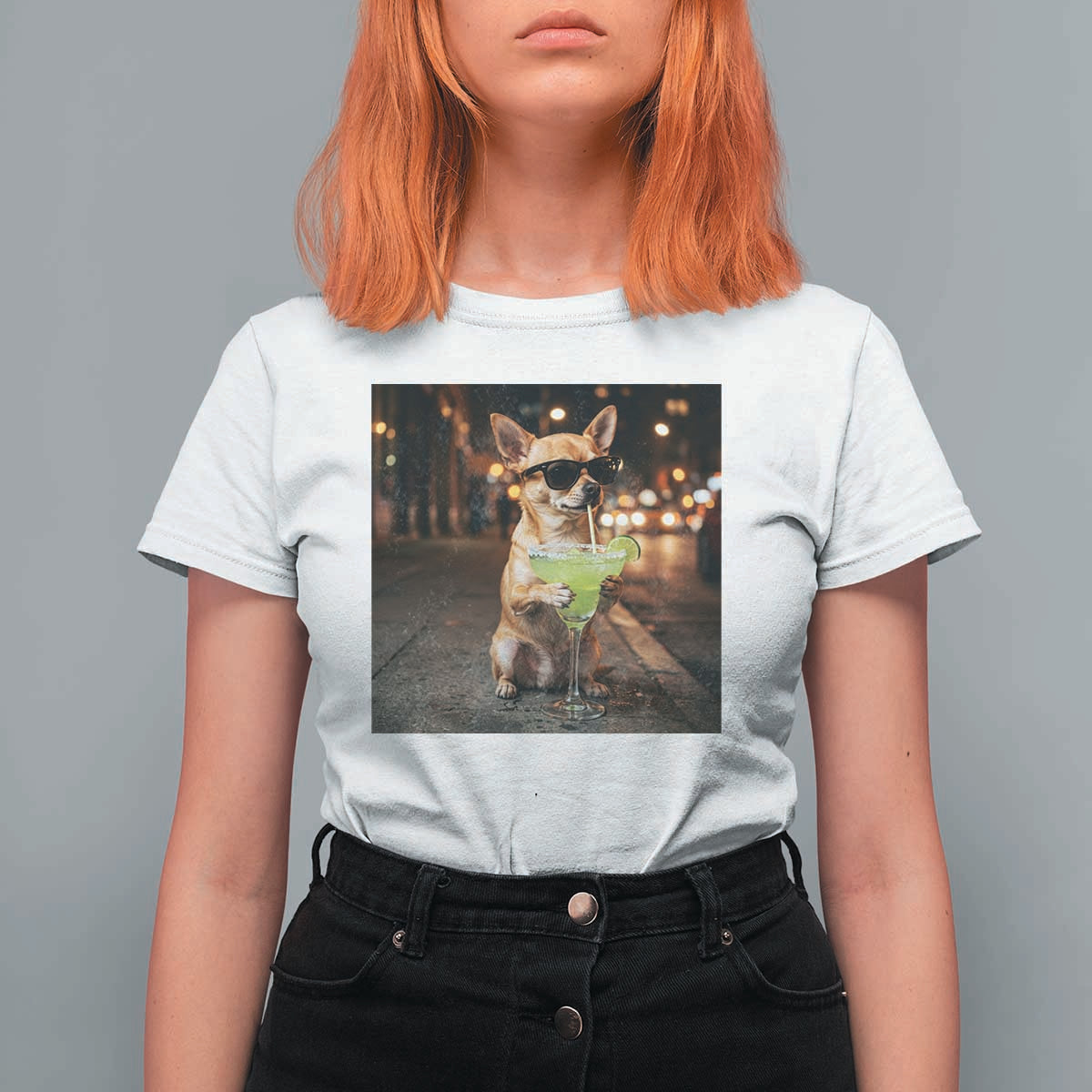 Cinco de Mayo Margarita T Shirt For Women Funny Chihuahua Drinking Cocktail Mexican Fiesta Gift