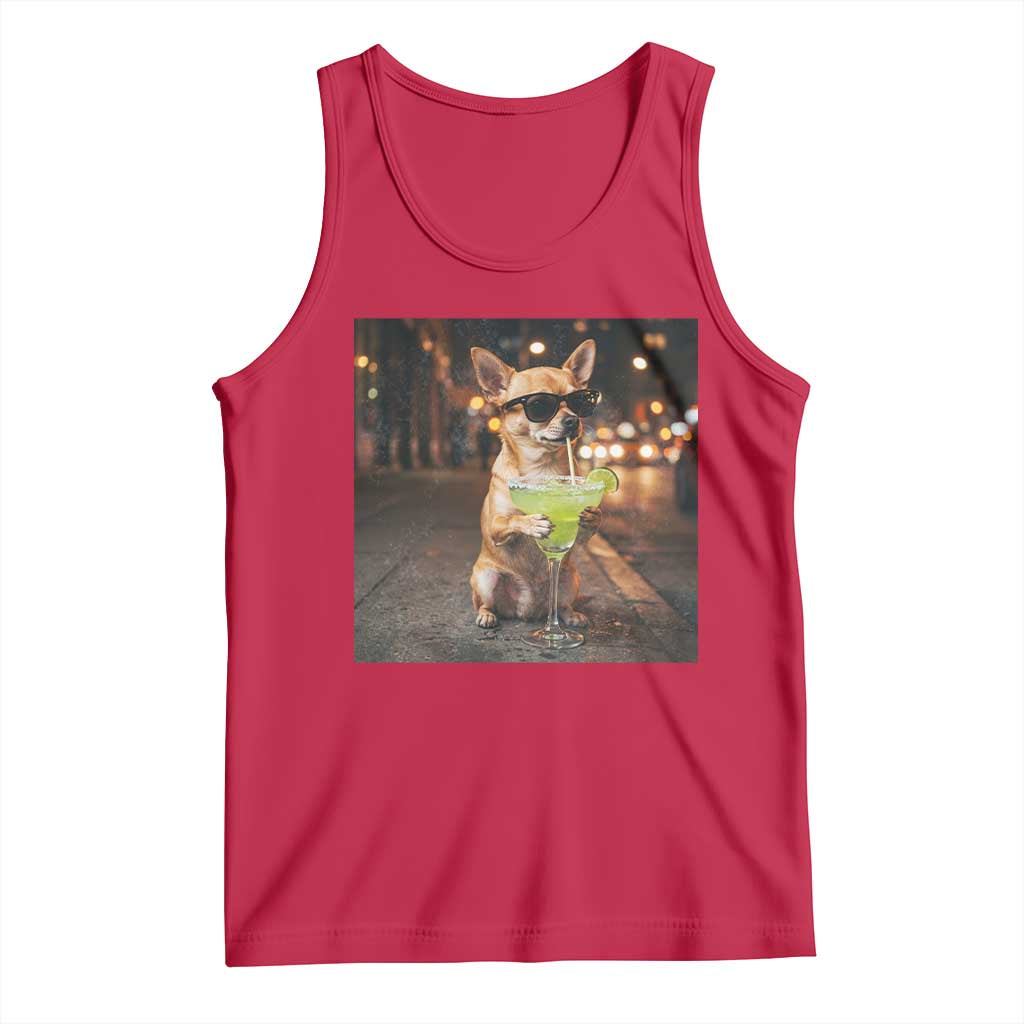 Cinco de Mayo Margarita Tank Top Funny Chihuahua Drinking Cocktail Mexican Fiesta Gift