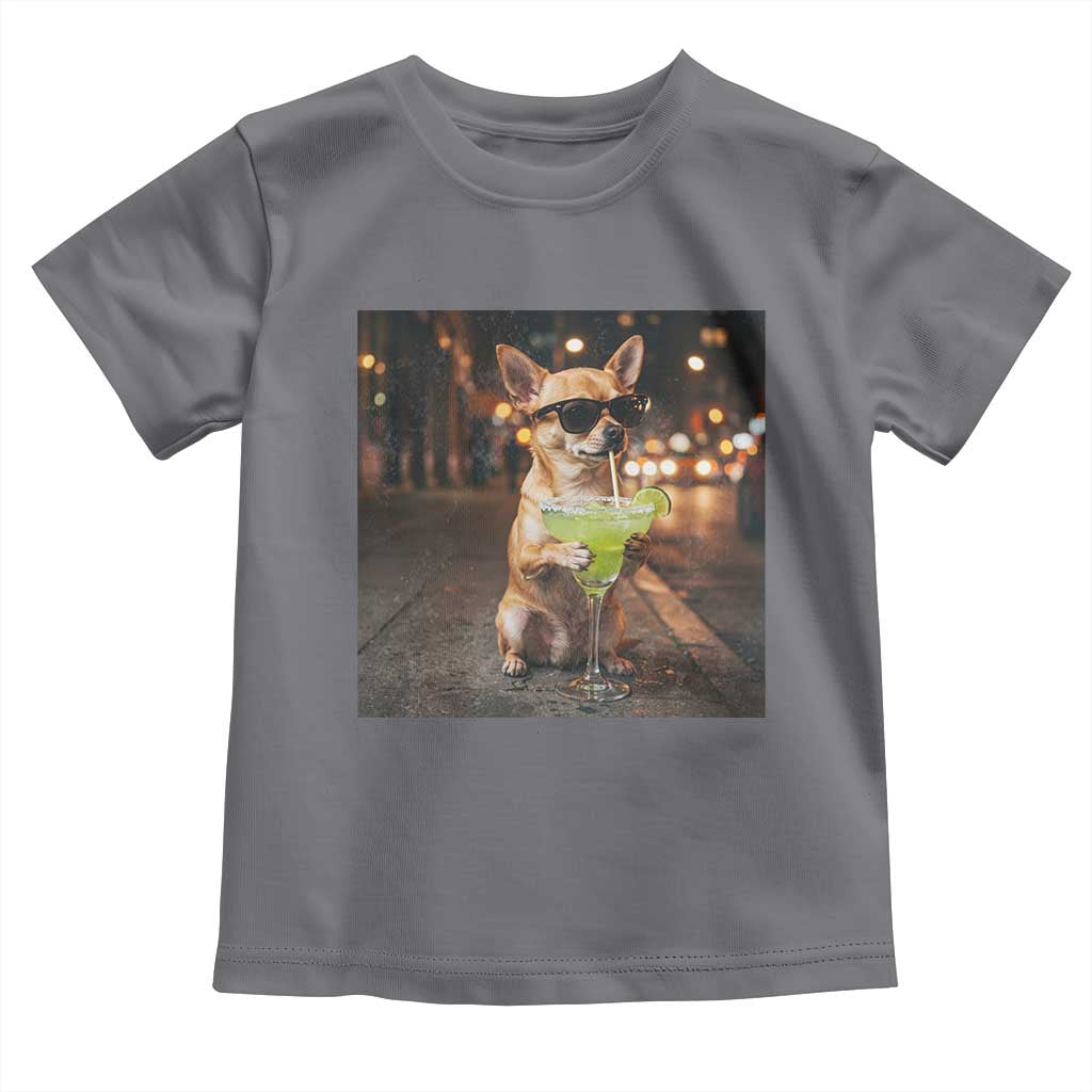 Cinco de Mayo Margarita Toddler T Shirt Funny Chihuahua Drinking Cocktail Mexican Fiesta Gift