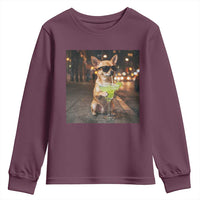 Cinco de Mayo Margarita Youth Sweatshirt Funny Chihuahua Drinking Cocktail Mexican Fiesta Gift