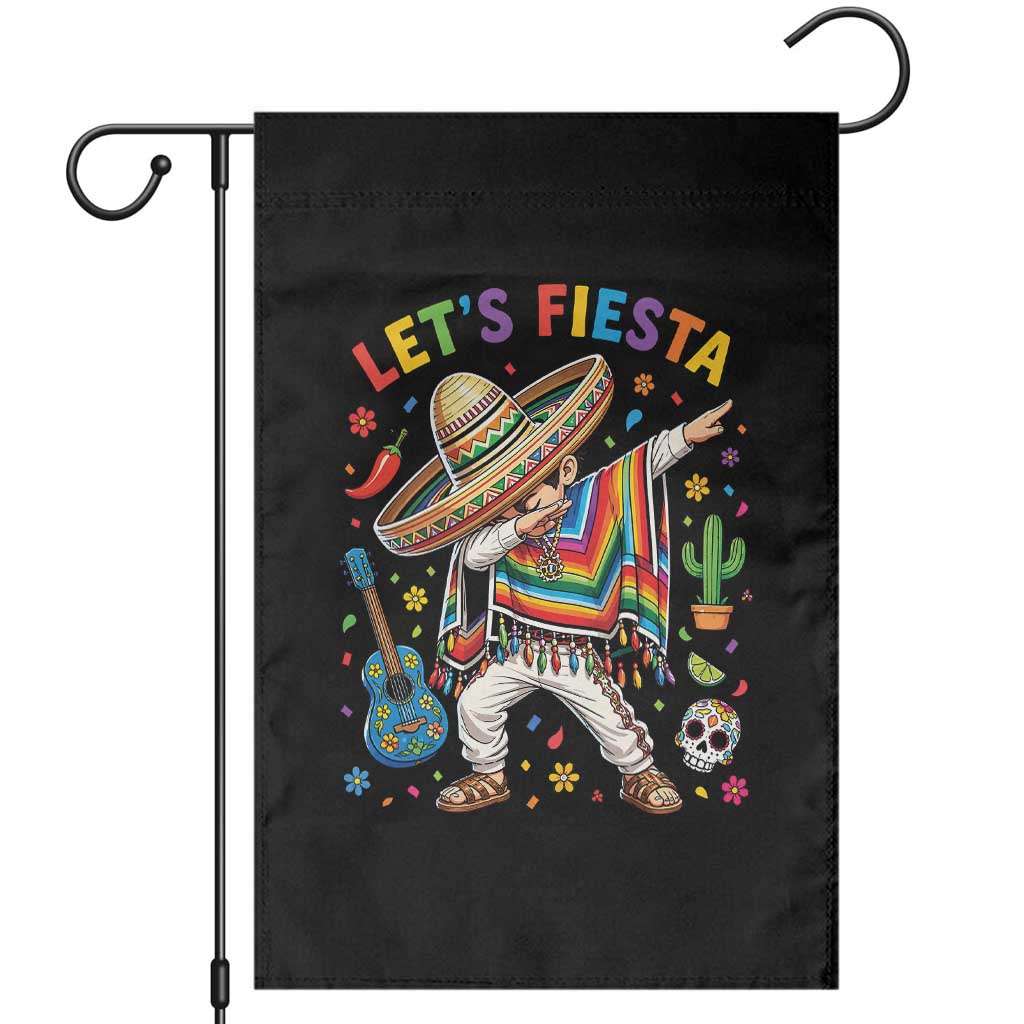 Lets Fiesta Garden Flag Funny Dabbing Boy Cinco De Mayo Fiesta