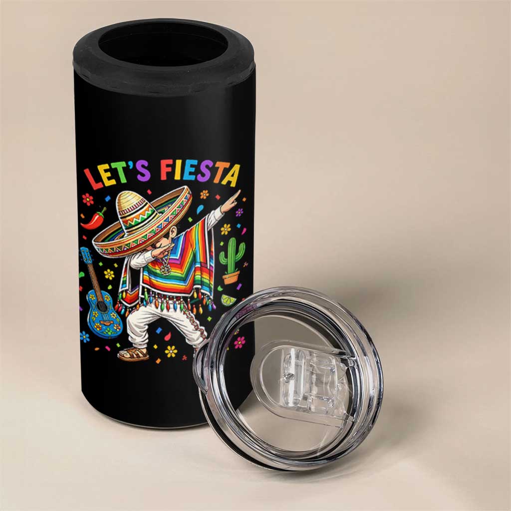 Lets Fiesta 4 in 1 Can Cooler Tumbler Funny Dabbing Boy Cinco De Mayo Fiesta