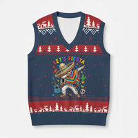 Lets Fiesta V-Neck Knit Sweater Vest Funny Dabbing Boy Cinco De Mayo Fiesta