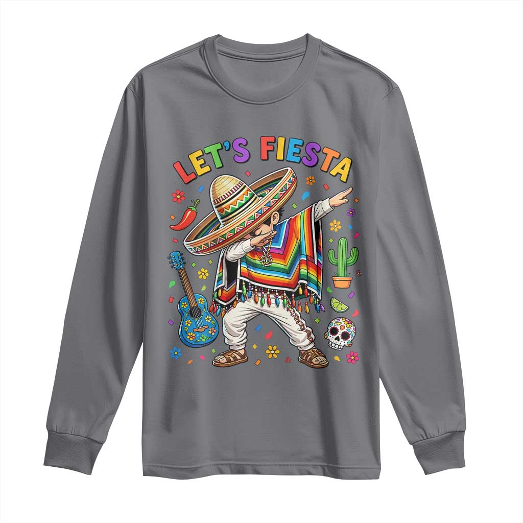 Lets Fiesta Long Sleeve Shirt Funny Dabbing Boy Cinco De Mayo Fiesta