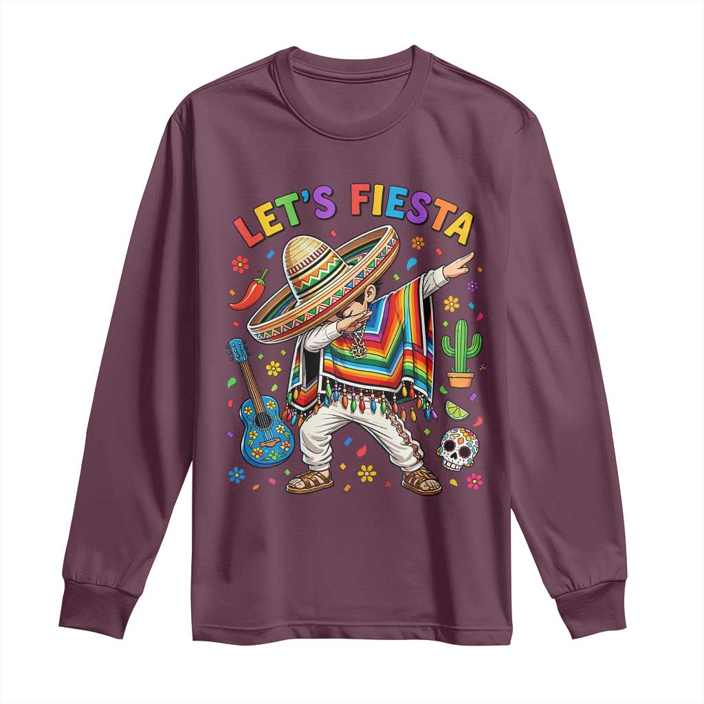 Lets Fiesta Long Sleeve Shirt Funny Dabbing Boy Cinco De Mayo Fiesta