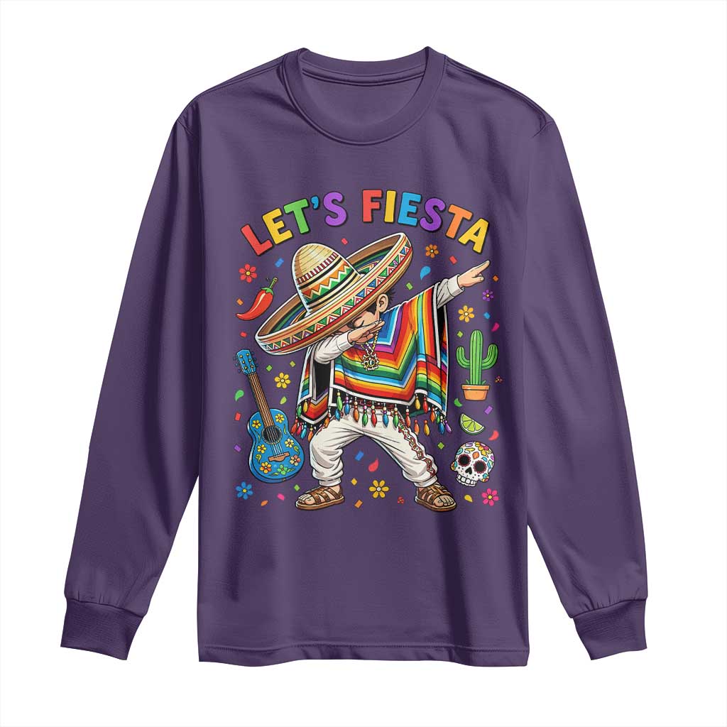 Lets Fiesta Long Sleeve Shirt Funny Dabbing Boy Cinco De Mayo Fiesta