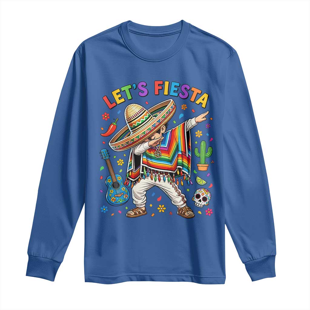 Lets Fiesta Long Sleeve Shirt Funny Dabbing Boy Cinco De Mayo Fiesta