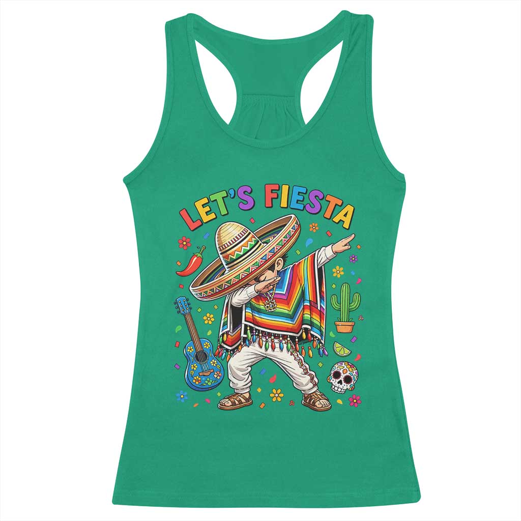 Lets Fiesta Racerback Tank Top Funny Dabbing Boy Cinco De Mayo Fiesta