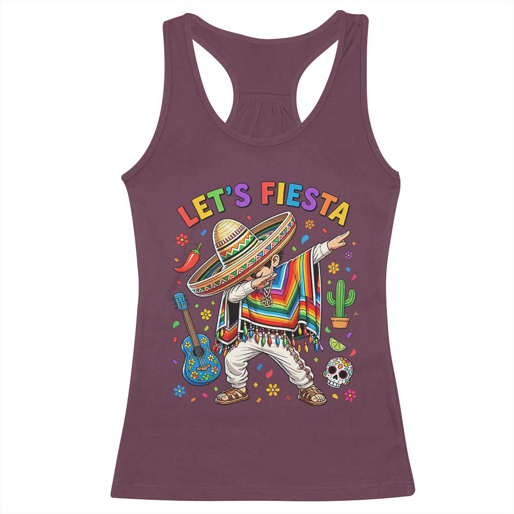 Lets Fiesta Racerback Tank Top Funny Dabbing Boy Cinco De Mayo Fiesta