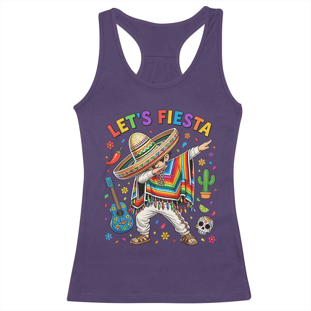 Lets Fiesta Racerback Tank Top Funny Dabbing Boy Cinco De Mayo Fiesta