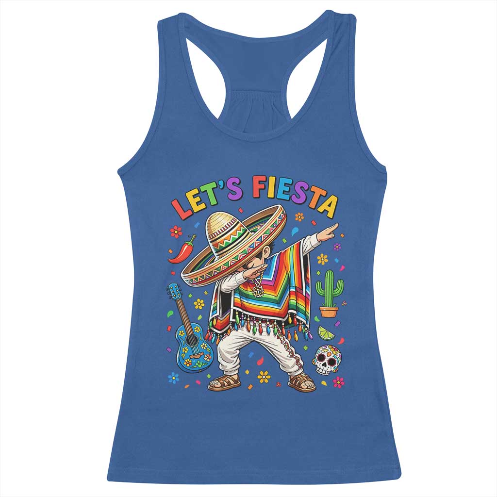 Lets Fiesta Racerback Tank Top Funny Dabbing Boy Cinco De Mayo Fiesta