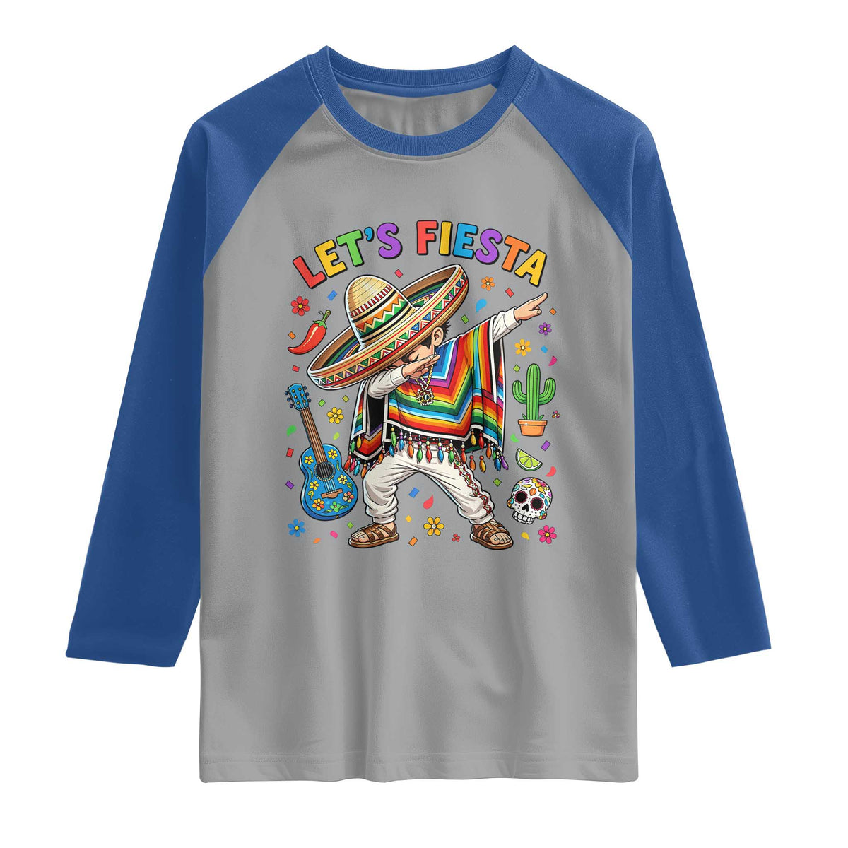 Lets Fiesta Raglan Shirt Funny Dabbing Boy Cinco De Mayo Fiesta