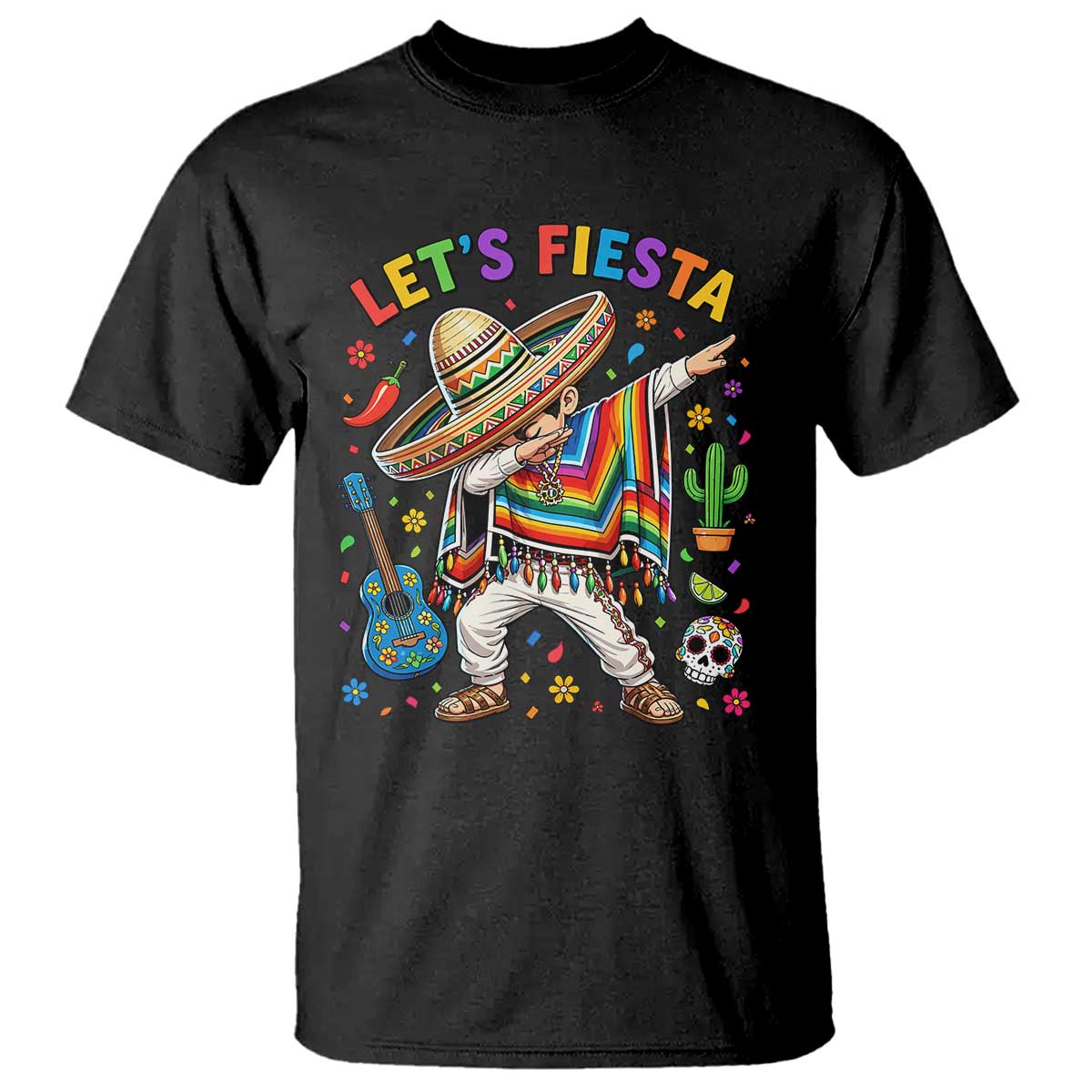 Lets Fiesta T Shirt Funny Dabbing Boy Cinco De Mayo Fiesta