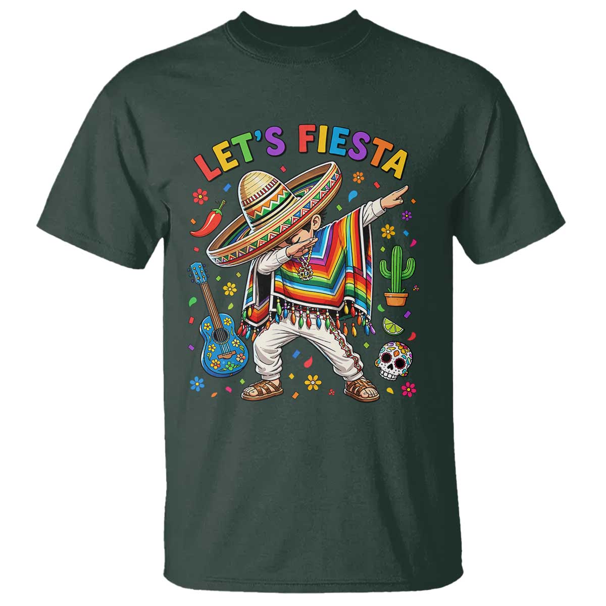 Lets Fiesta T Shirt Funny Dabbing Boy Cinco De Mayo Fiesta