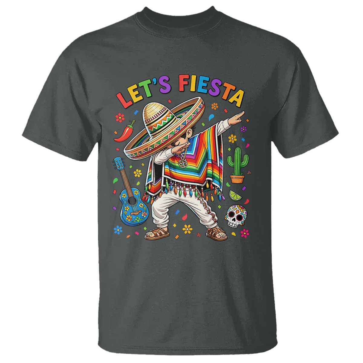 Lets Fiesta T Shirt Funny Dabbing Boy Cinco De Mayo Fiesta