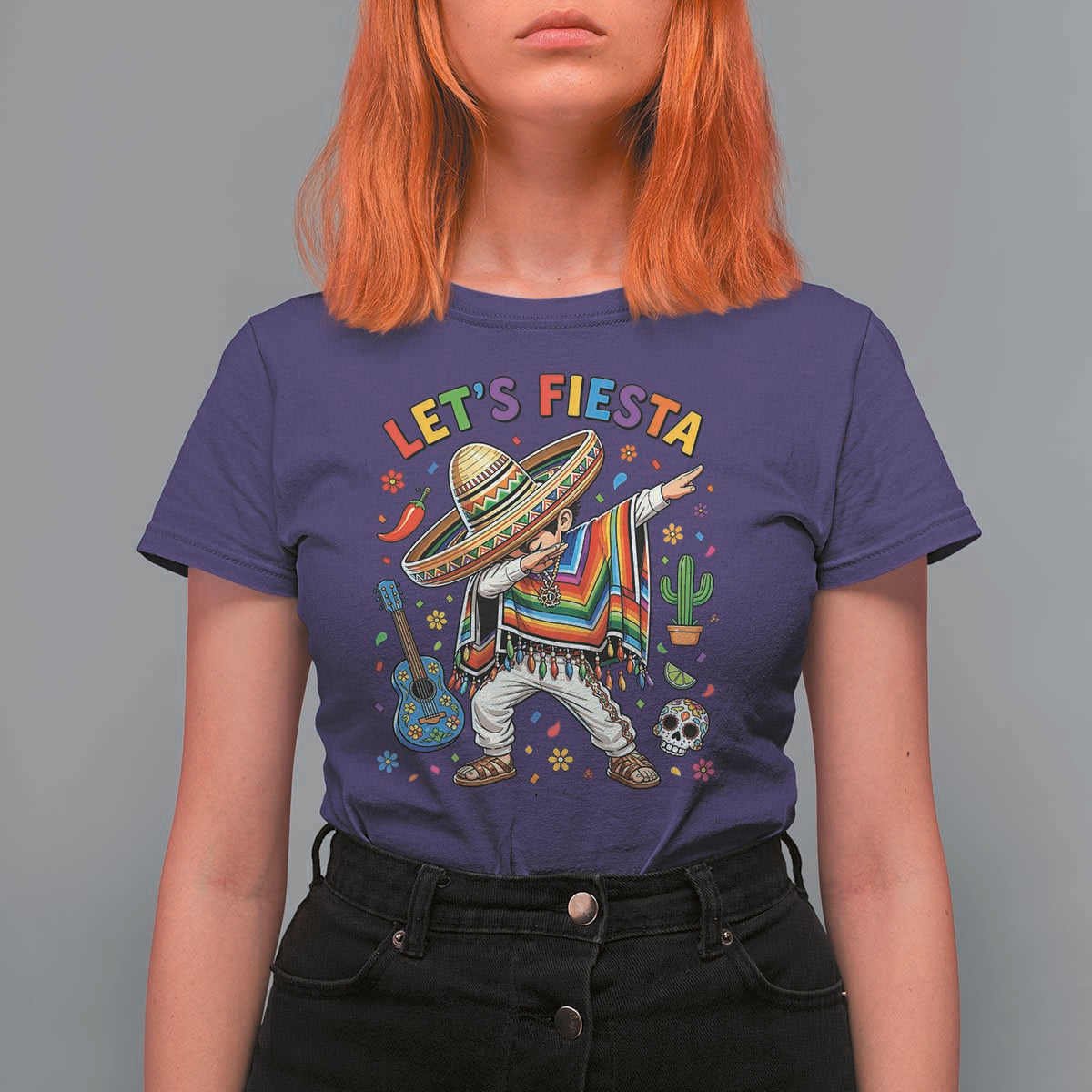 Lets Fiesta T Shirt For Women Funny Dabbing Boy Cinco De Mayo Fiesta