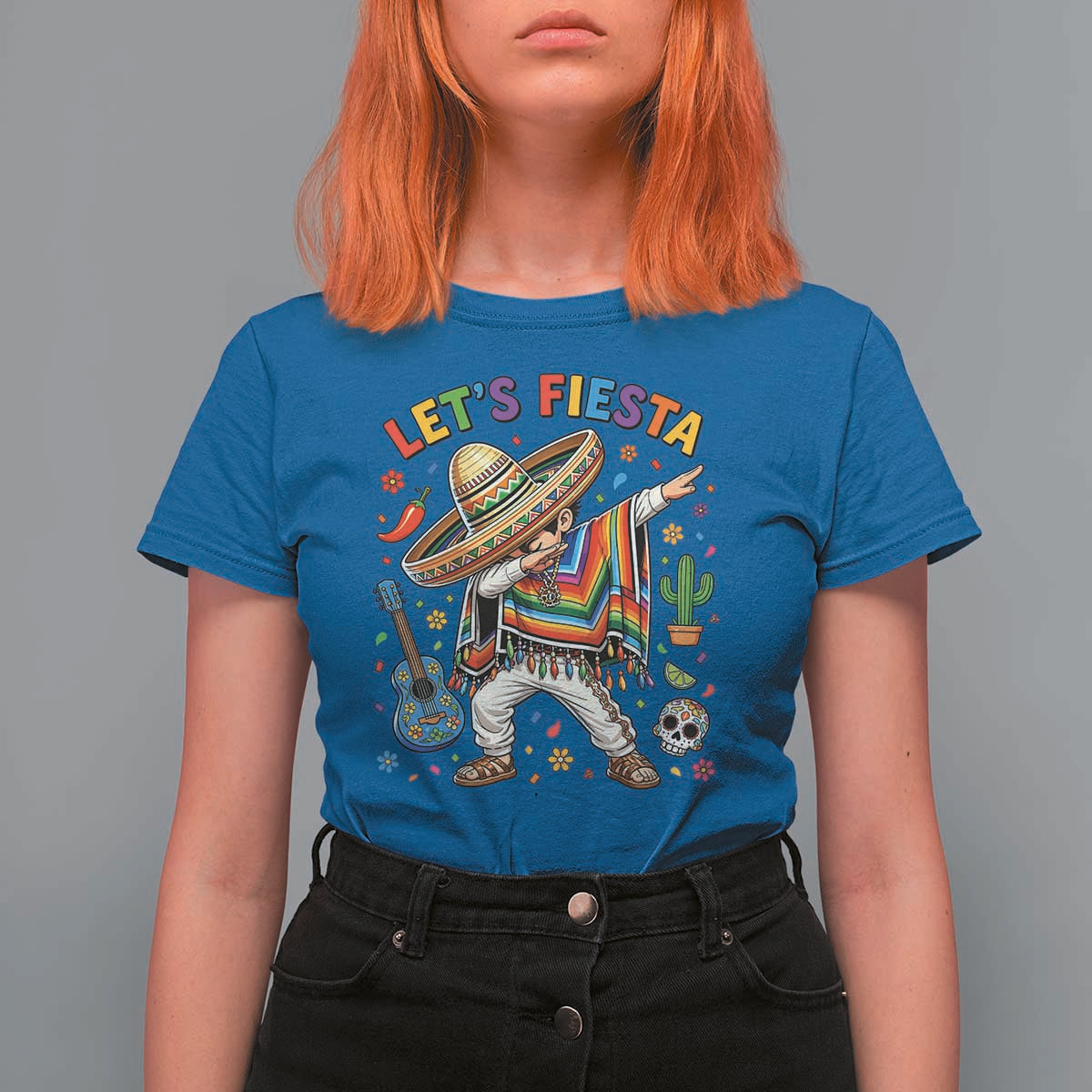 Lets Fiesta T Shirt For Women Funny Dabbing Boy Cinco De Mayo Fiesta