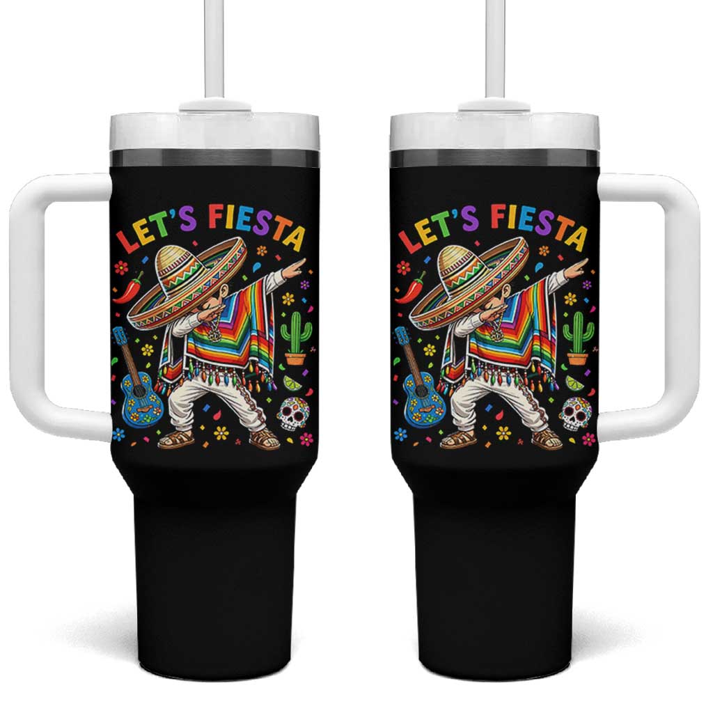 Lets Fiesta Tumbler With Handle Funny Dabbing Boy Cinco De Mayo Fiesta