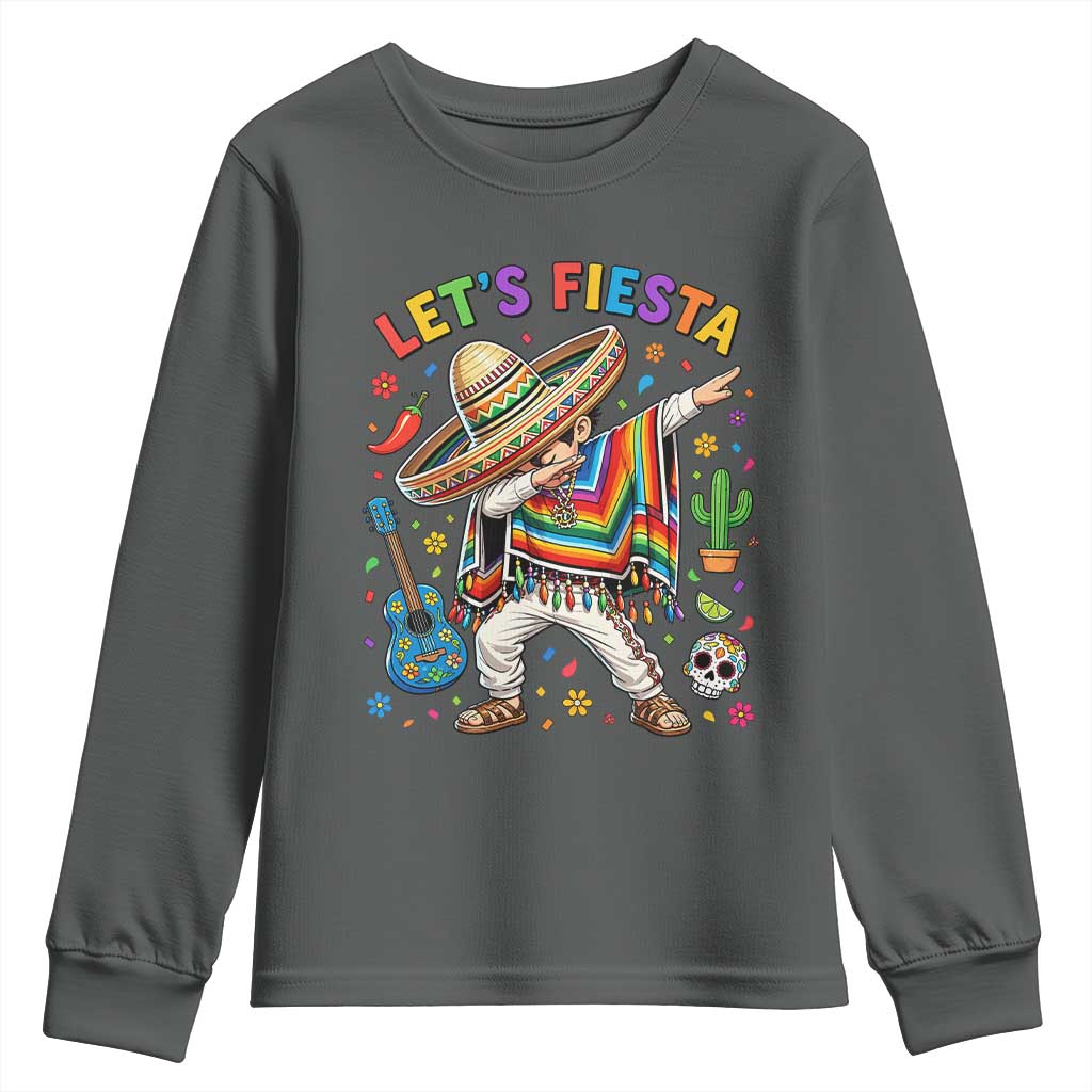 Lets Fiesta Youth Sweatshirt Funny Dabbing Boy Cinco De Mayo Fiesta
