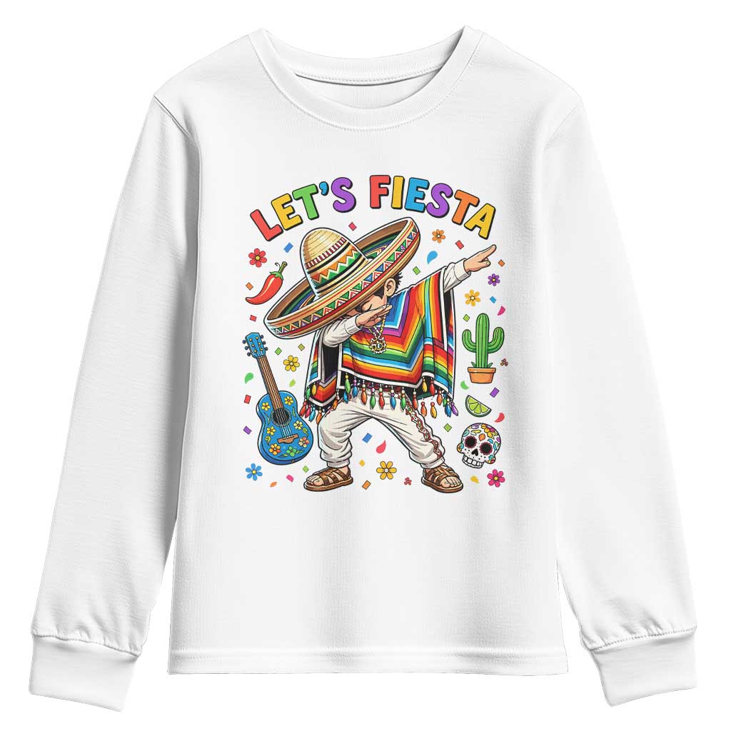 Lets Fiesta Youth Sweatshirt Funny Dabbing Boy Cinco De Mayo Fiesta