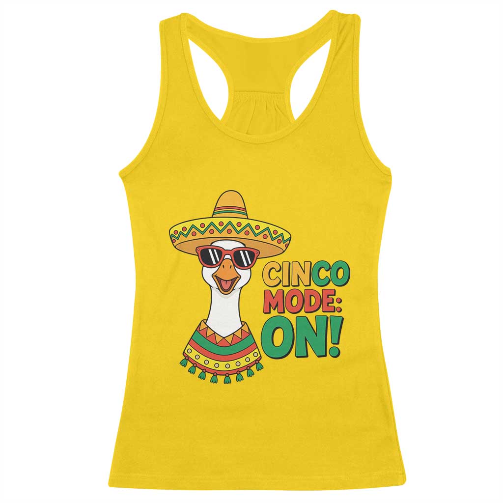 Cinco Mode On Racerback Tank Top Silly Goose Cinco De Mayo Fiesta