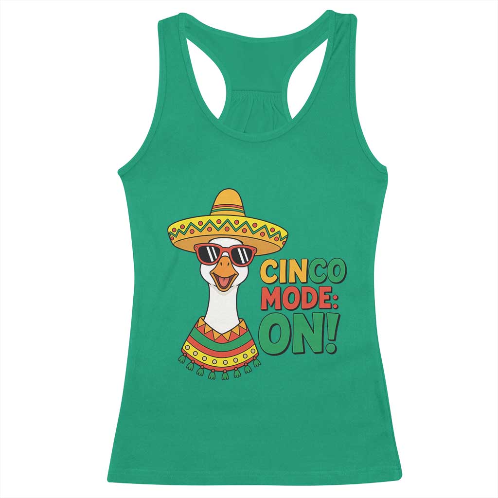 Cinco Mode On Racerback Tank Top Silly Goose Cinco De Mayo Fiesta