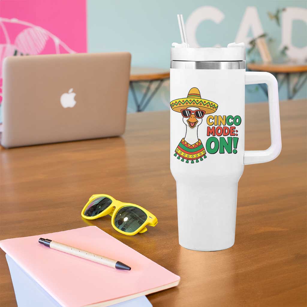 Cinco Mode On Tumbler With Handle Silly Goose Cinco De Mayo Fiesta