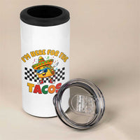 I'm Just Here for the Tacos 4 in 1 Can Cooler Tumbler Funny Mexican Food