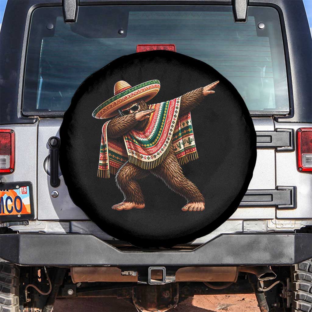 Funny Bigfoot Dabbing Cinco De Mayo Fiesta Spare Tire Cover