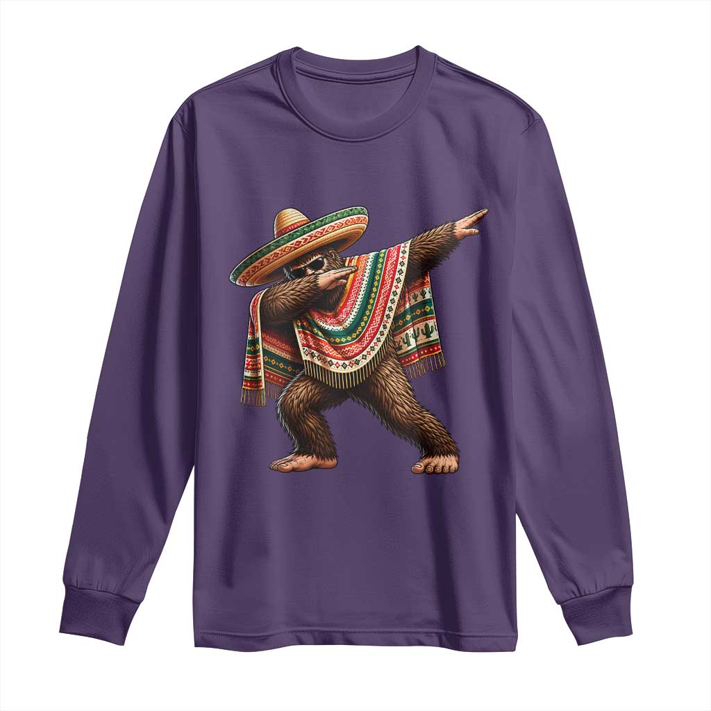 Funny Bigfoot Dabbing Cinco De Mayo Fiesta Long Sleeve Shirt