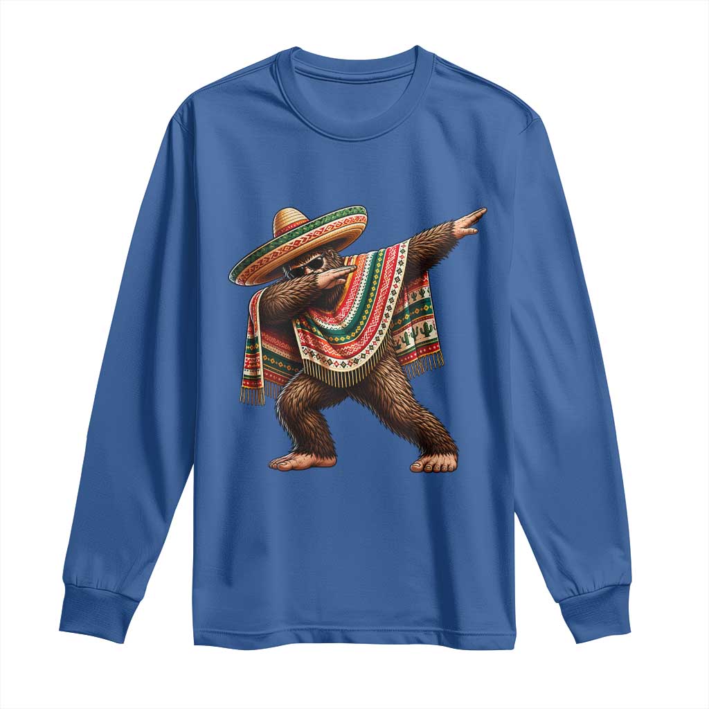 Funny Bigfoot Dabbing Cinco De Mayo Fiesta Long Sleeve Shirt