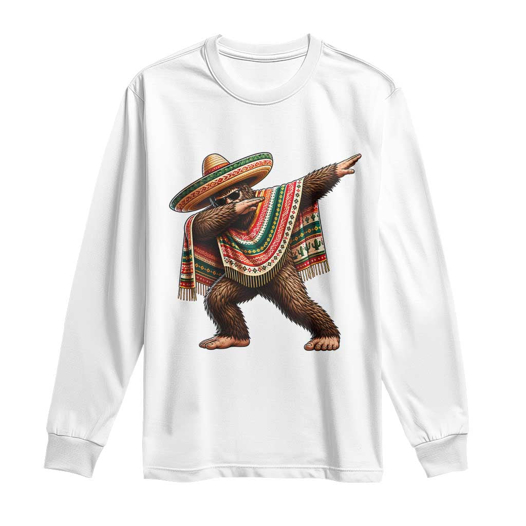 Funny Bigfoot Dabbing Cinco De Mayo Fiesta Long Sleeve Shirt