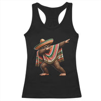 Funny Bigfoot Dabbing Cinco De Mayo Fiesta Racerback Tank Top