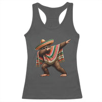 Funny Bigfoot Dabbing Cinco De Mayo Fiesta Racerback Tank Top