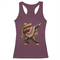 Funny Bigfoot Dabbing Cinco De Mayo Fiesta Racerback Tank Top