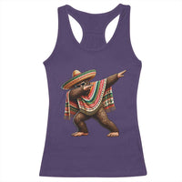 Funny Bigfoot Dabbing Cinco De Mayo Fiesta Racerback Tank Top