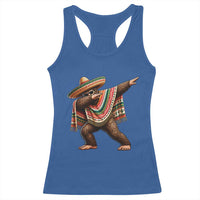 Funny Bigfoot Dabbing Cinco De Mayo Fiesta Racerback Tank Top