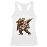 Funny Bigfoot Dabbing Cinco De Mayo Fiesta Racerback Tank Top