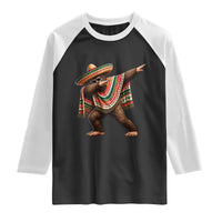 Funny Bigfoot Dabbing Cinco De Mayo Fiesta Raglan Shirt