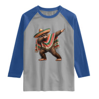 Funny Bigfoot Dabbing Cinco De Mayo Fiesta Raglan Shirt