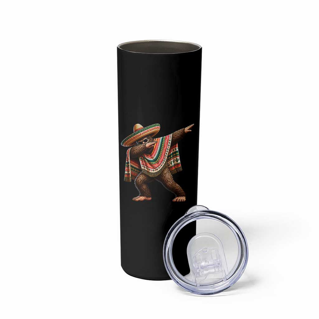 Funny Bigfoot Dabbing Cinco De Mayo Fiesta Skinny Tumbler