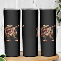 Funny Bigfoot Dabbing Cinco De Mayo Fiesta Skinny Tumbler