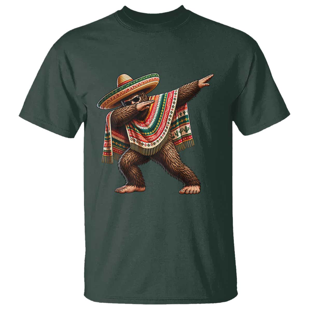 Funny Bigfoot Dabbing Cinco De Mayo Fiesta T Shirt