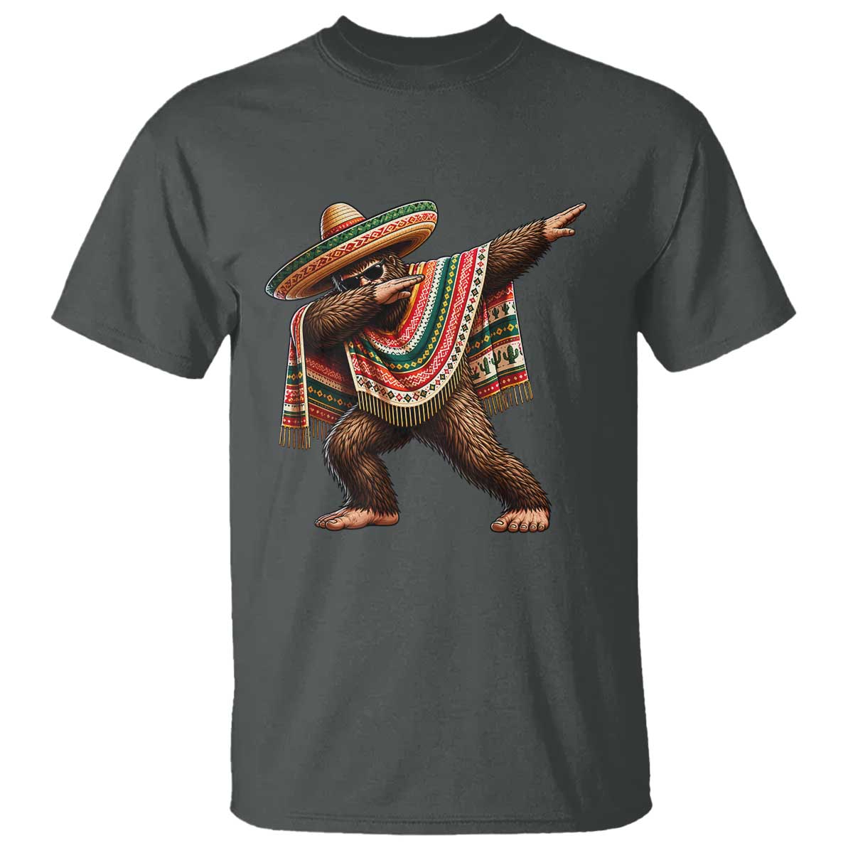 Funny Bigfoot Dabbing Cinco De Mayo Fiesta T Shirt
